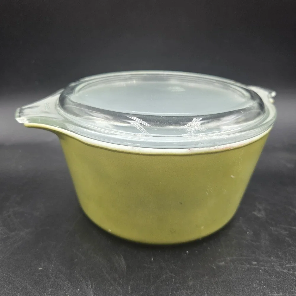 Vintage Pyrex 473 Green Verde Casserole Dish 1-Qt WITH Lid Grandmacore